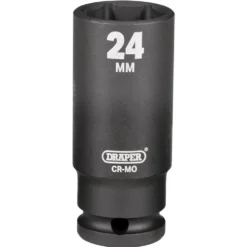 Draper HI-TORQ® Deep Impact Socket, 1/2" Sq. Dr., 24mm