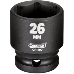 Draper Hi-TORQ® Impact Socket, 1/2" Sq. Dr., 26mm