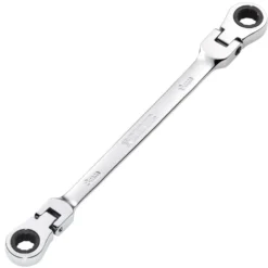 Draper HI-TORQ® Metric Flexible Head Double Ring Ratchet Spanner, 8 x 9mm