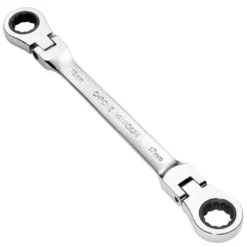 Draper HI-TORQ® Metric Flexible Head Double Ring Ratchet Spanner, 16 x 17mm