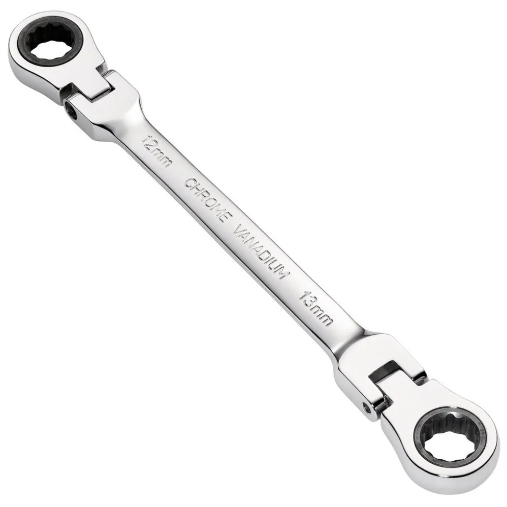 Draper HI-TORQ® Metric Flexible Head Double Ring Ratchet Spanner, 12 x 13mm