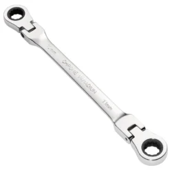 Draper HI-TORQ® Metric Flexible Head Double Ring Ratchet Spanner, 10 x 11mm