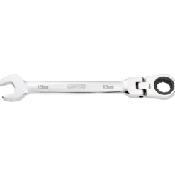 Draper HI-TORQ® Metric Flexible Head Ratcheting Combination Spanner, 15mm