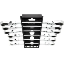 Draper HI-TORQ® Metric Flexible Head Double Ring Ratchet Spanner Set (6 Piece)