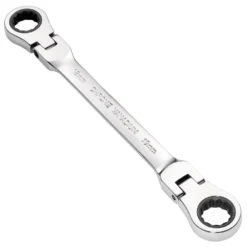 Draper HI-TORQ® Metric Flexible Head Double Ring Ratchet Spanner, 18 x 19mm