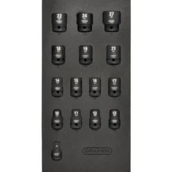 Draper HI-TORQ® Metric Impact Socket Set in EVA Drawer Insert Tray, 1/2" Sq. Dr. (15 Piece)