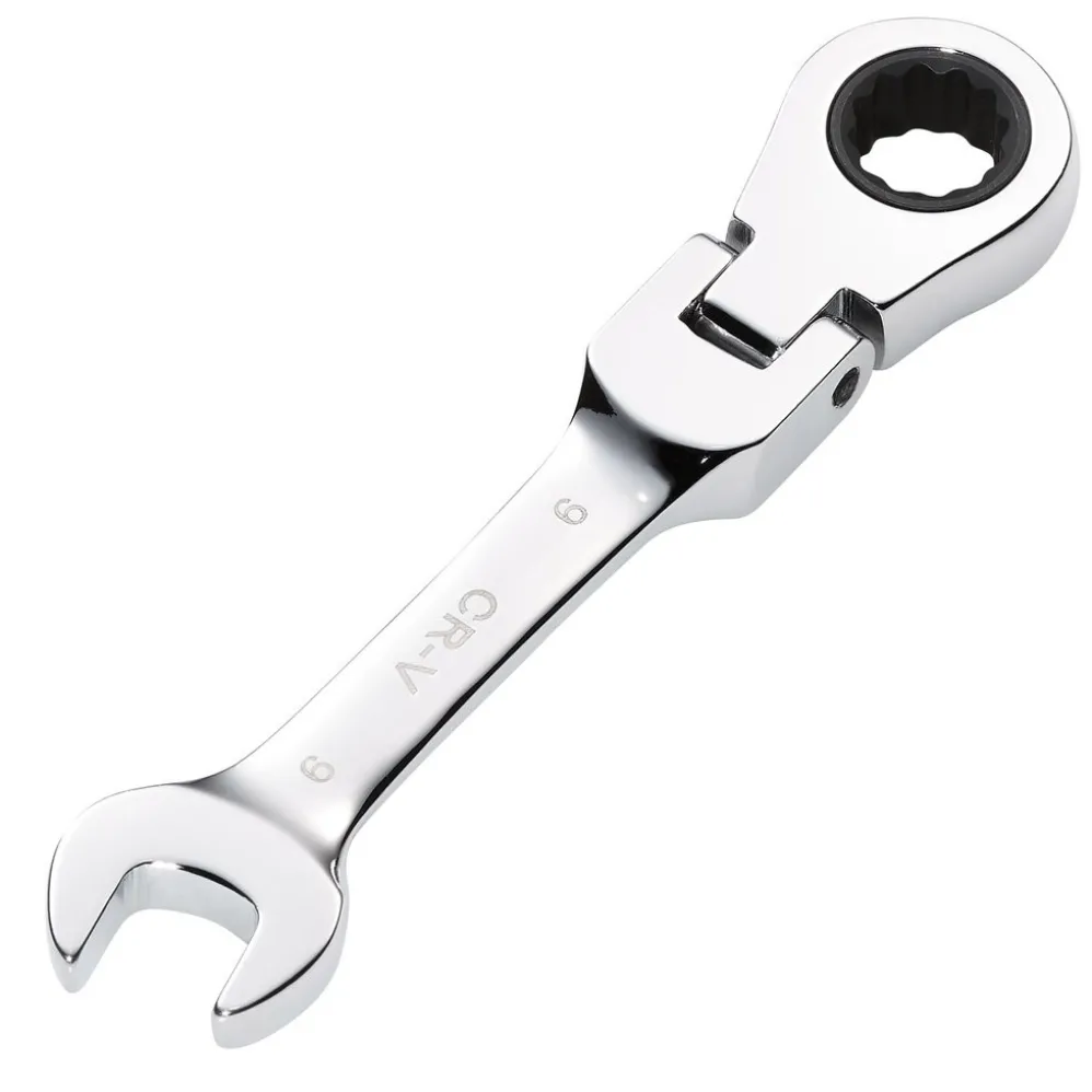 Draper HI-TORQ® Metric Stubby Flexible Head Ratchet Combination Spanner, 9mm
