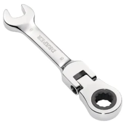 Draper HI-TORQ® Metric Stubby Flexible Head Ratchet Combination Spanner, 8mm