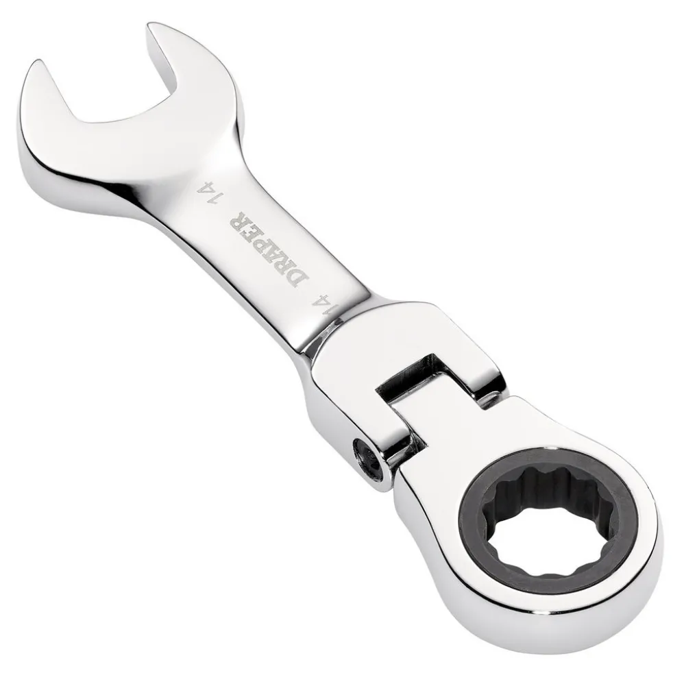 Draper HI-TORQ® Metric Stubby Flexible Head Ratchet Combination Spanner, 14mm