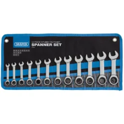Draper HI-TORQ® Metric Stubby Ratchet Combination Spanner Set, 8 - 19mm (12 Piece)