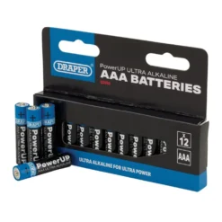 Draper PowerUP Ultra Alkaline AAA Batteries (Pack of 12)