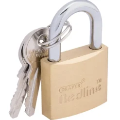 Draper Redline® Brass Cylinder Padlock, 30mm