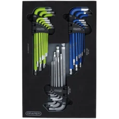 Draper TX-STAR®, Imperial & Metric Ball End Hex Key Sets (27 Piece)