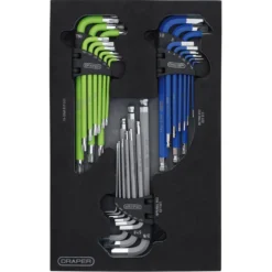 Draper TX-STAR®, Imperial & Metric Ball End Hex Key Sets (27 Piece)