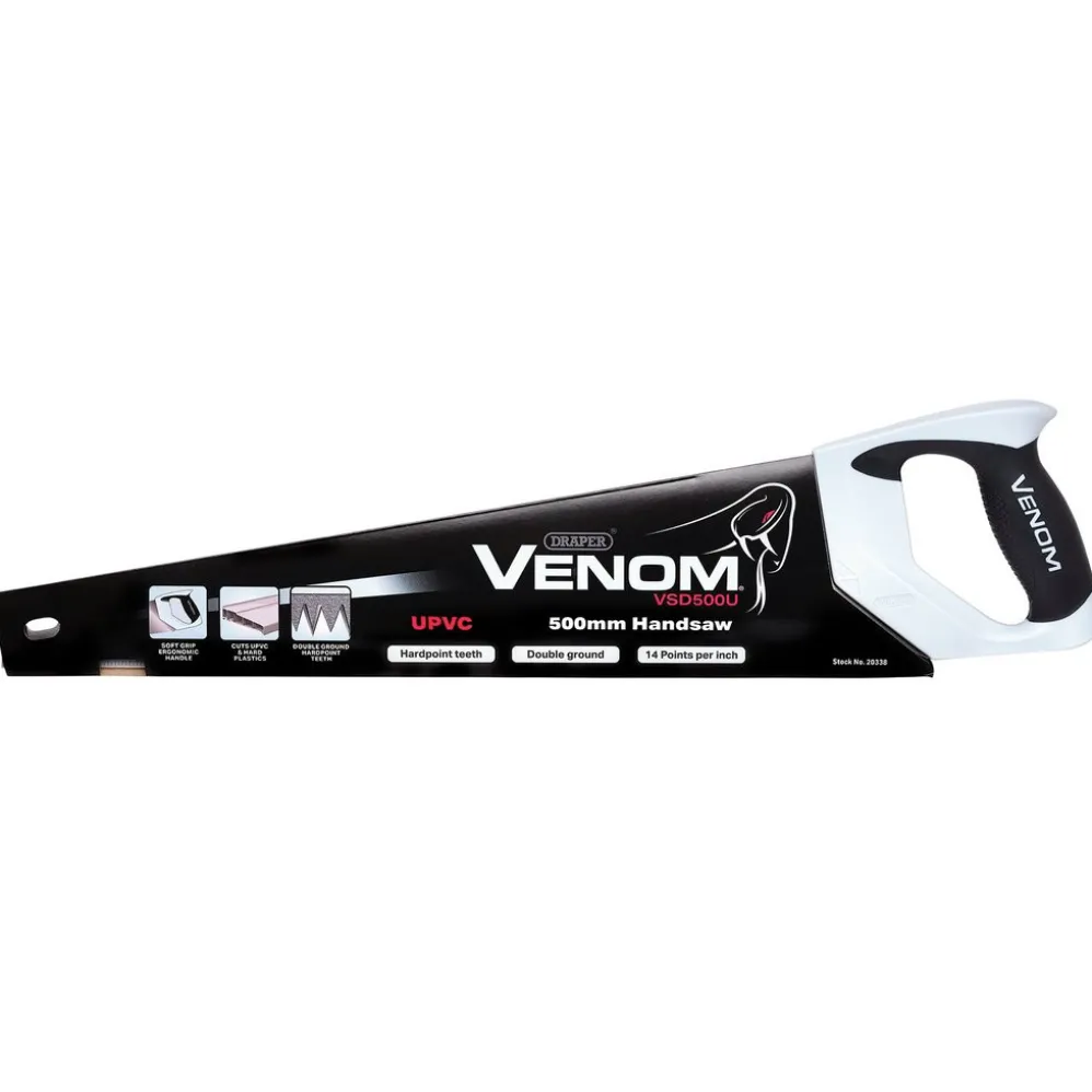 Draper Venom® UPVC Handsaw, 500mm, 13tpi/14ppi