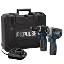 DXPULSE 12V Brushless Combi Drill & Impact Driver Kit, 1/4