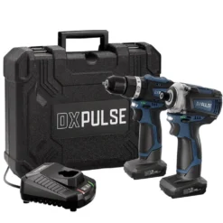 DXPULSE 12V Brushless Combi Drill & Impact Driver Kit, 1/4