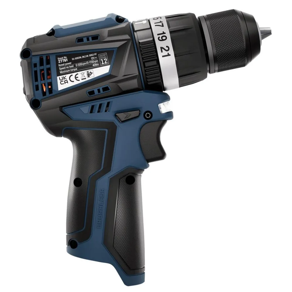 DXPULSE 12V Brushless Combi Drill Kit, 1 x 4.0Ah Battery, 1 x Fast Charger