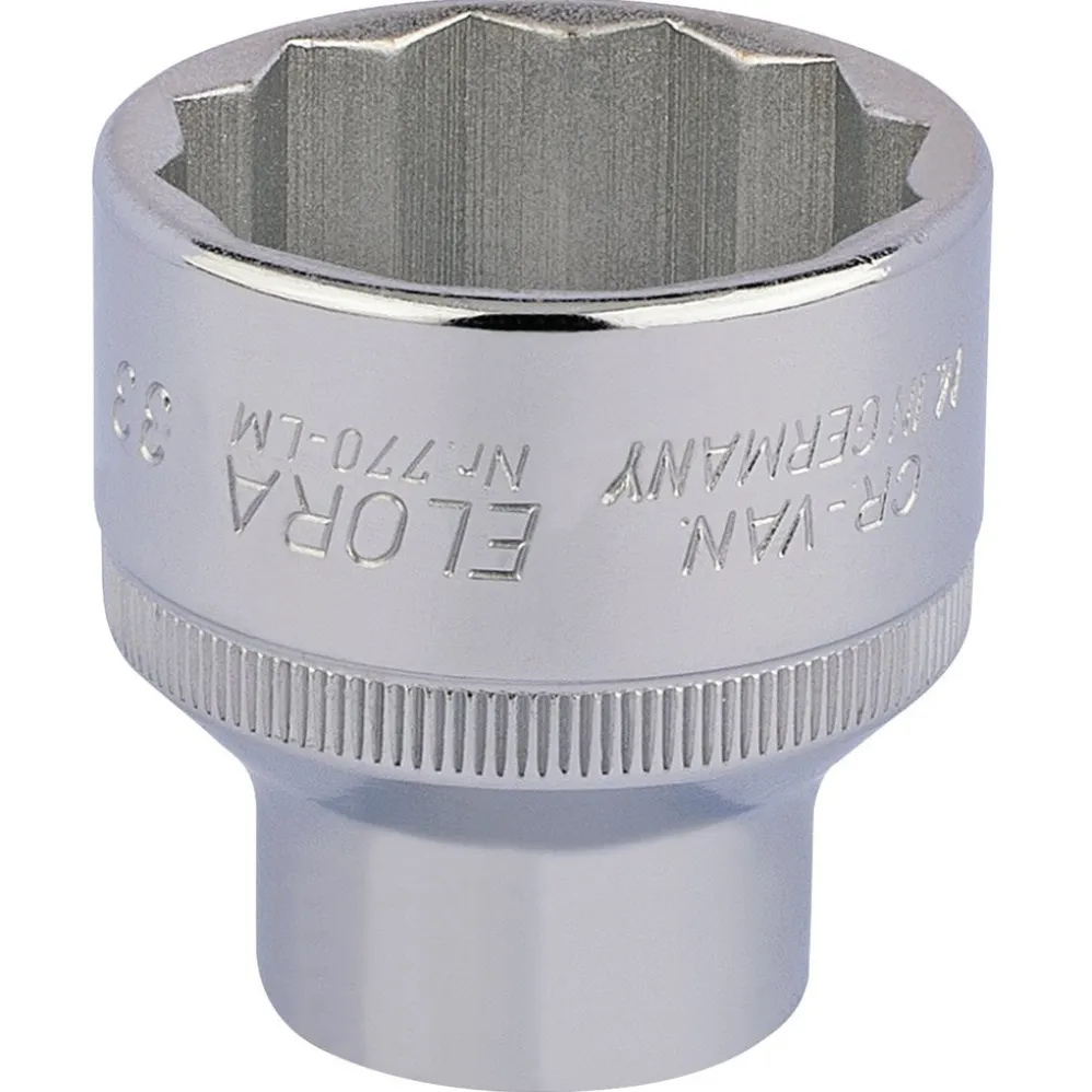 Elora Bi-Hexagon Socket, 1/2" Sq. Dr., 33mm