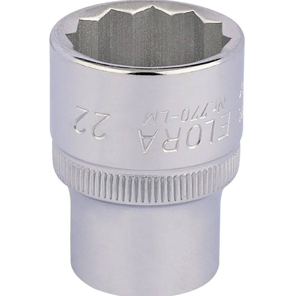 Elora Bi-Hexagon Socket, 1/2" Sq. Dr., 22mm