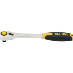 Elora Fine Tooth Quick Release Soft Grip Reversible Ratchet, 1/2" Sq. Dr., 270mm