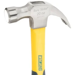 Estwing EMRF20C Sure Strike Curved Claw Hammer with Fibreglass Handle, 20oz/567g