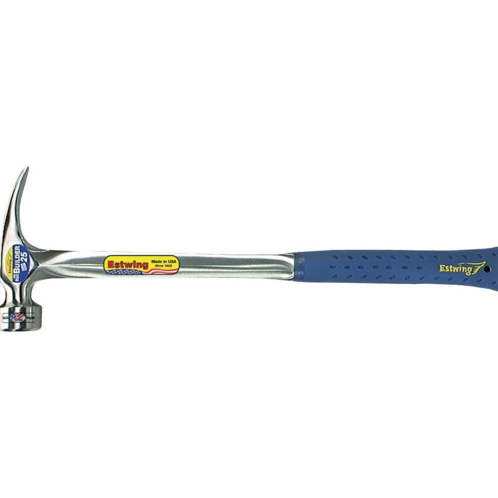 Estwing E3/25S BIG BLUE Smooth Face Straight Framing Hammer, 25oz/700g, 18"