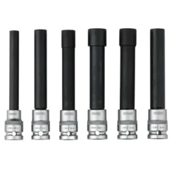 Extra Long E-Type Sockets, 1/2" Sq. Dr. (6 Piece)