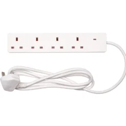 Four Socket Extension Lead with Neon Indicator, 2m