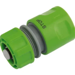 Garden Hose Connector with Water Stop Feature, 1/2"