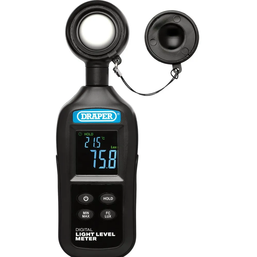 Handheld Digital Light Level Meter, 0-200KLux and -20 to +70°C