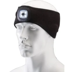 Headband with USB Rechargeable LED Torch, 1W, Black, One Size