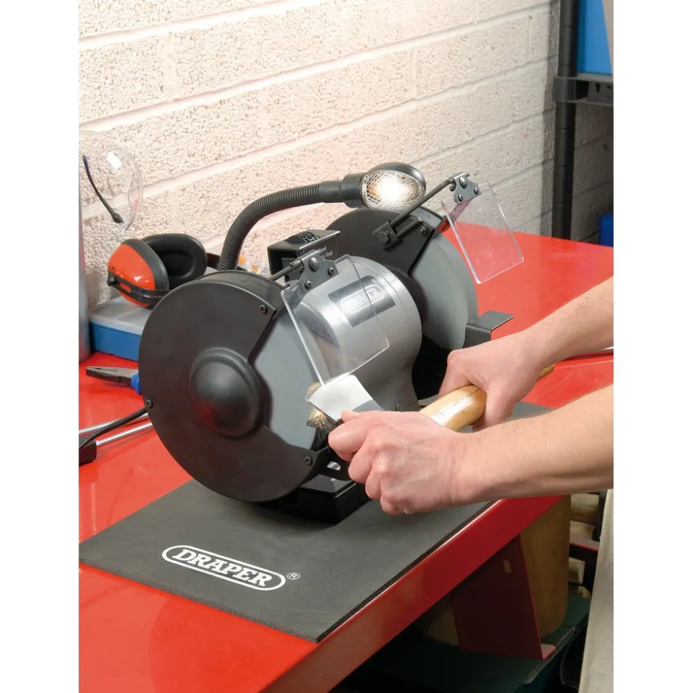 Heavy Duty Bench Grinder with Work light, 200mm, 550W