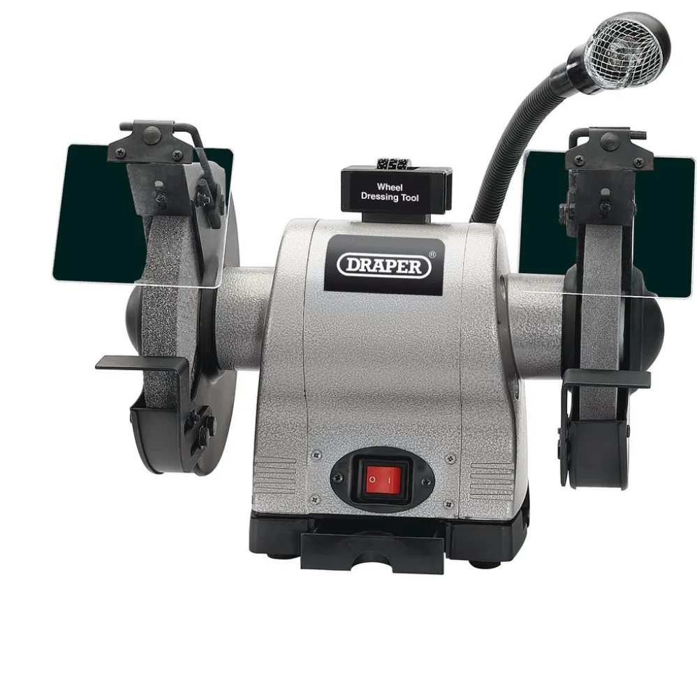 Heavy Duty Bench Grinder with Work light, 200mm, 550W