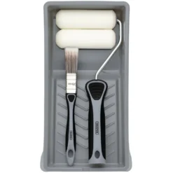 High-Density Foam Paint Roller and Brush Set with Soft Grip (5 Piece)