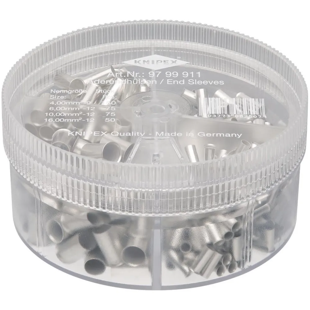KNIPEX 97 99 911 Assortment Boxes with 350 Insulated Wire Ferrules, 4 parts