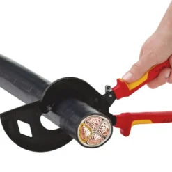 KNIPEX 95 36 320 Cable Cutter (ratchet principle, 3-stage) insulated with multi-component grips, VDE-tested black atramentized, 320mm