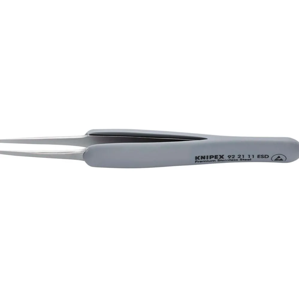 KNIPEX 92 21 11 ESD Precision Tweezers with rubber handles ESD, 123mm