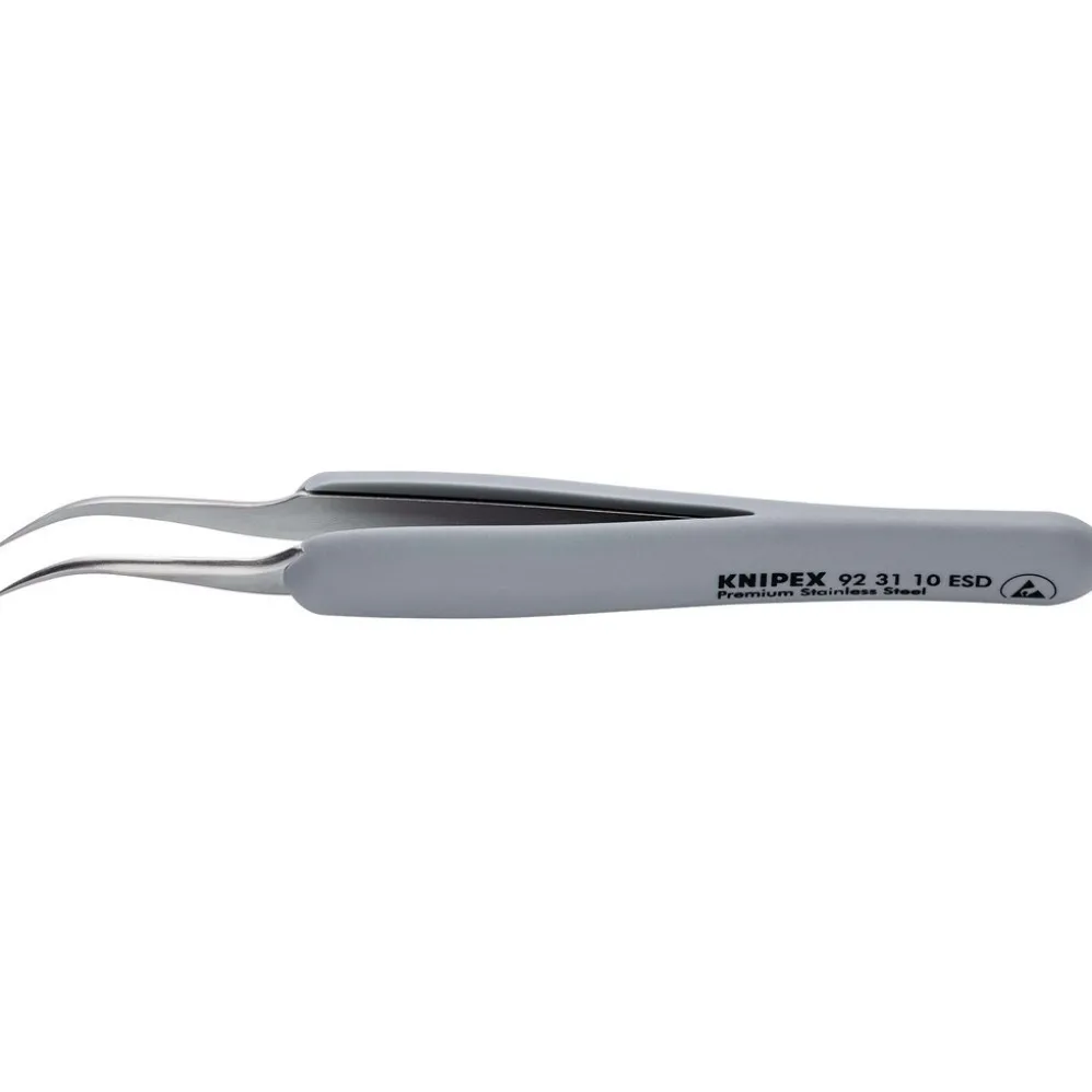 KNIPEX 92 31 10 ESD Precision Tweezers with rubber handles ESD, 122mm