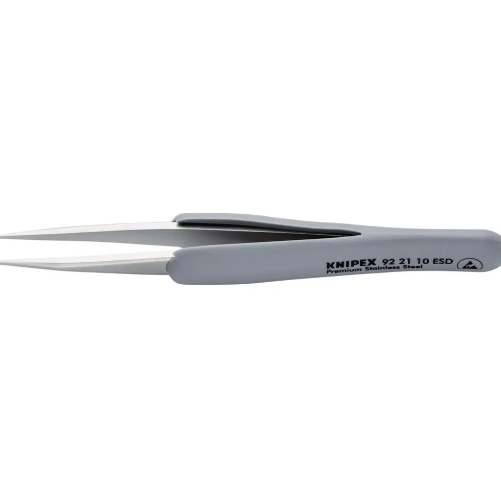 KNIPEX 92 21 10 ESD Precision Tweezers with rubber handles ESD, 123mm