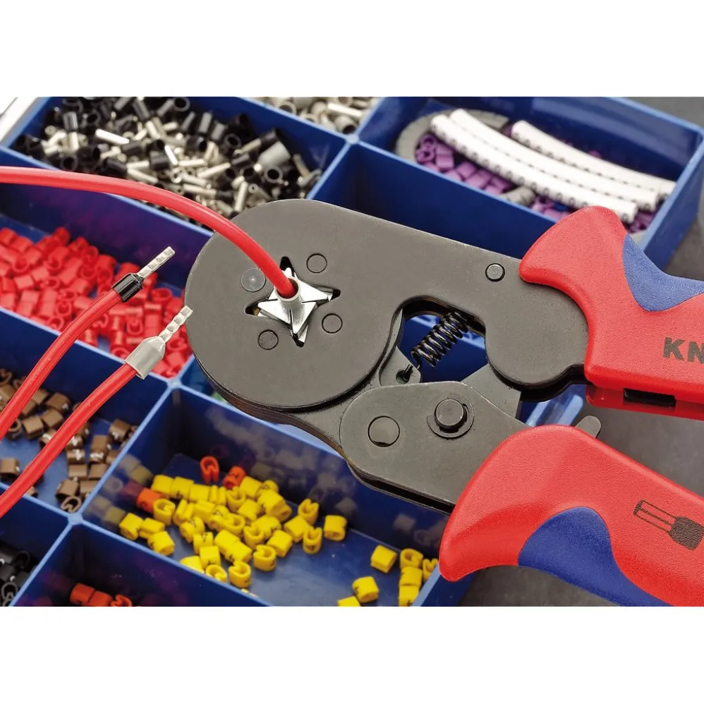 KNIPEX 97 53 04 SB Self-Adjusting Crimping Pliers,2 x 6 mm², 180mm