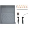 Medium Pile Polyester Paint Roller and Brush Set with Soft Grip (4 Piece)