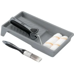Medium Pile Polyester Paint Roller and Brush Set with Soft Grip (5 Piece)