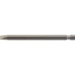 Plain Slot Insert Bit, 6mm, 1/4" Hex, 100mm Long (Pack of 1)