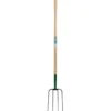 4 Prong Manure Fork with Wood Shaft