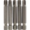 PZ Type Insert Bit, 1/4" Hex, 50mm Long, No.3 (Pack of 5)