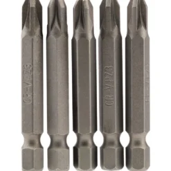 PZ Type Insert Bit, 1/4" Hex, 50mm Long, No.3 (Pack of 5)