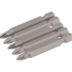 PZ Type Insert Bit, 1/4" Hex, 50mm Long, No.1 (Pack of 5)