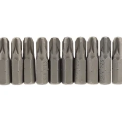 PZ Type Insert Bit, 1/4" Hex, 25mm Long, No.3 (Pack of 10)