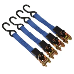 Ratcheting Tie Down Straps, 5m x 25mm, 250kg (4 Piece)